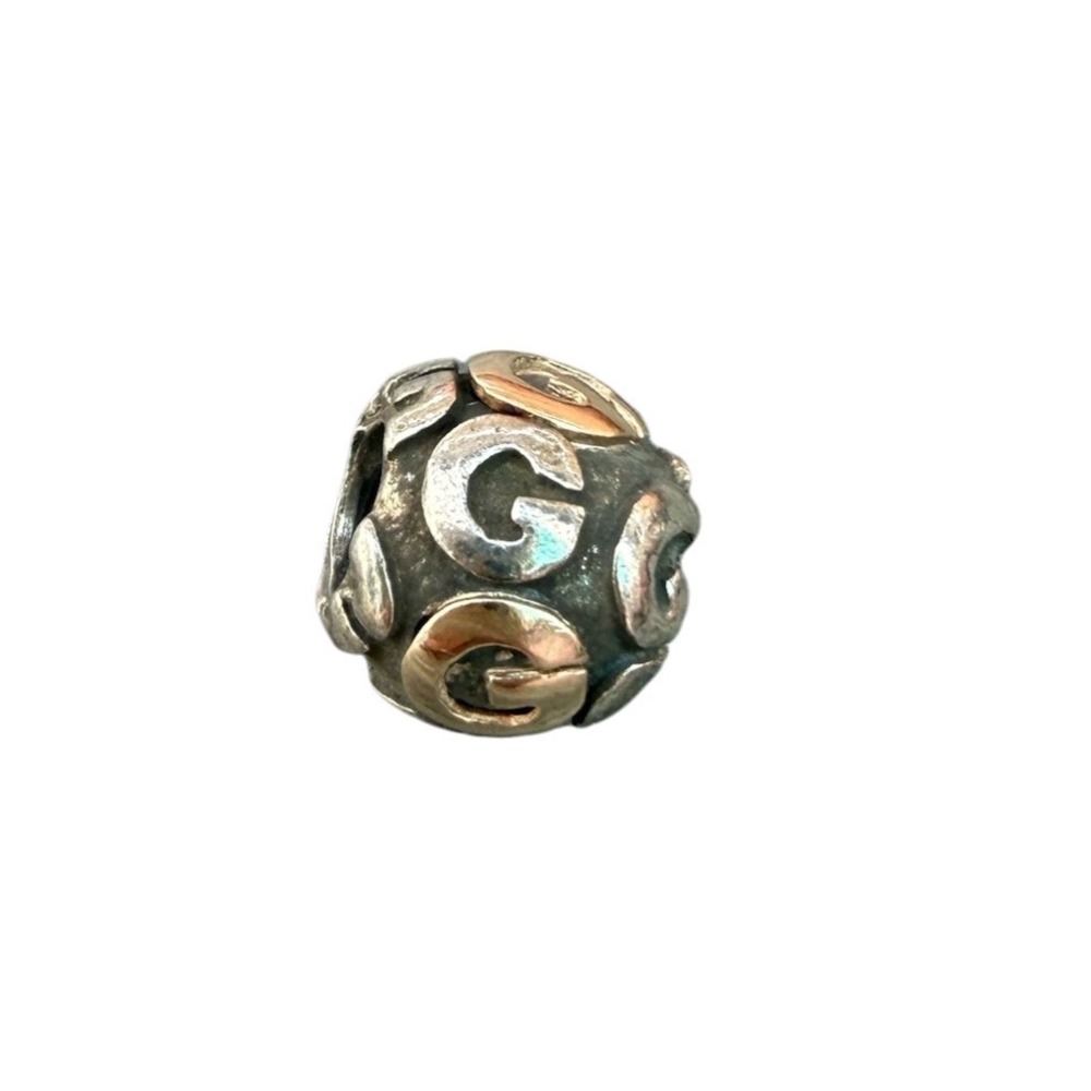 Pandora Charm Unisex OS Silver Gold Initial G Letter Two Tone 790298G